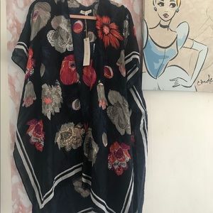 🌸3/$25⭐️DARK FLORAL Print Kimono w/Foil (13) DT97